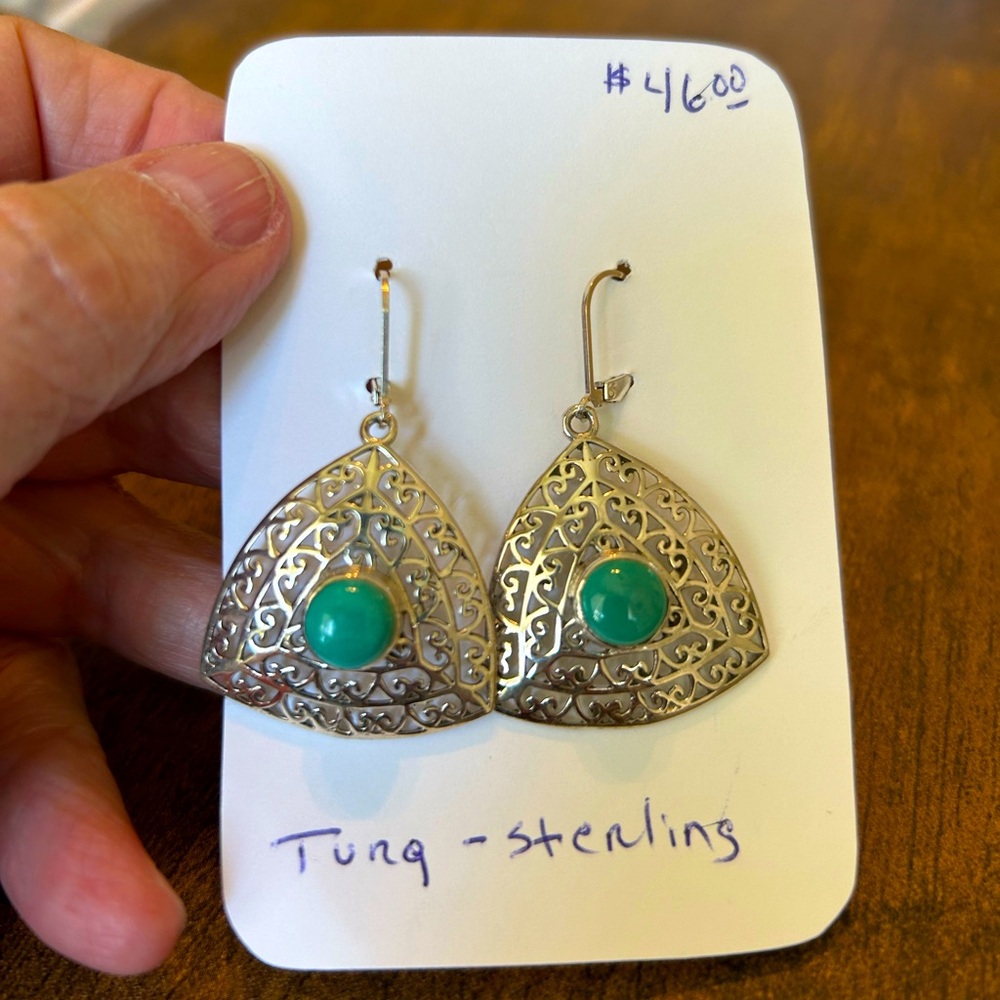 Turquoise and sterling silver earrings